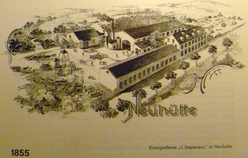 Zeichnung des Standortes Neuhtte zur Zeit der Fa. Diepereux. Wahrscheinlich um 1900.